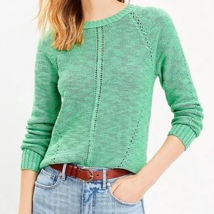 LOFT Pointelle Raglan Sleeve Sweater